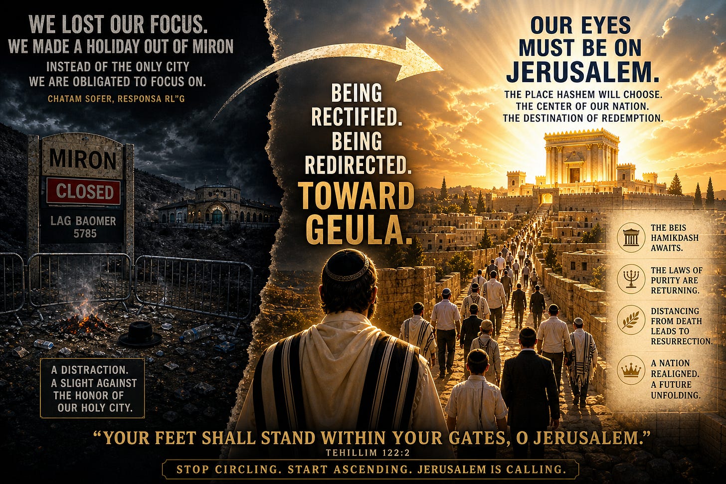 Miron Is Closed. Yerushalayim Is Calling.